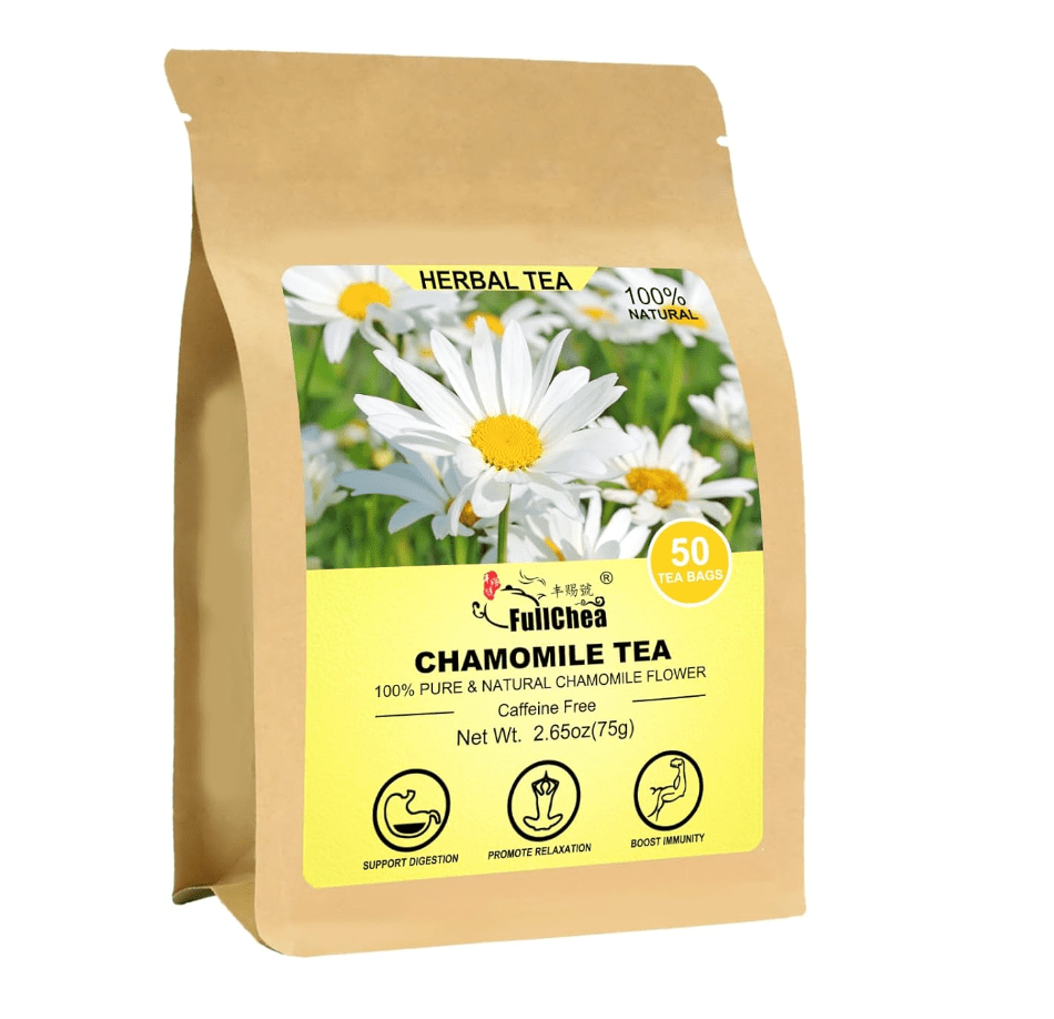 FullChea Chamomile Tea Bags, one of the best teas for a sore throat